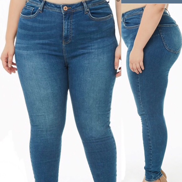 forever 21 plus size high waisted jeans